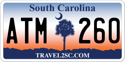 SC license plate ATM260