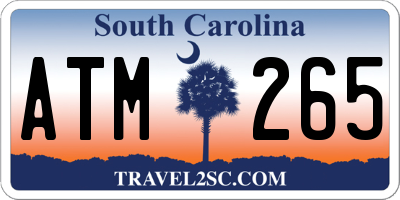 SC license plate ATM265