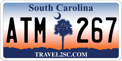SC license plate ATM267