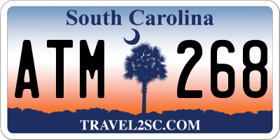SC license plate ATM268