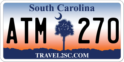 SC license plate ATM270