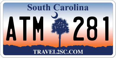 SC license plate ATM281