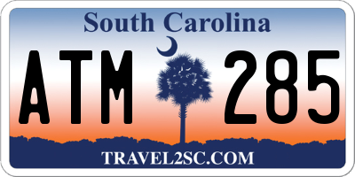 SC license plate ATM285