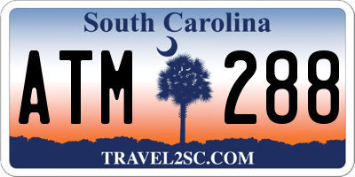 SC license plate ATM288