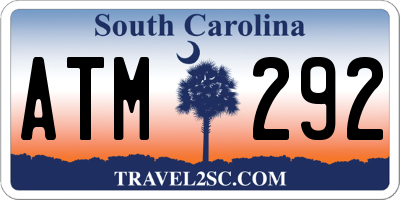 SC license plate ATM292