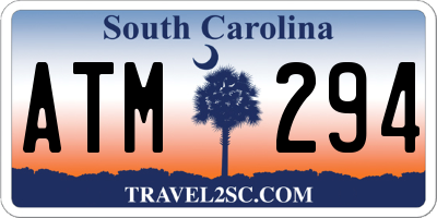 SC license plate ATM294