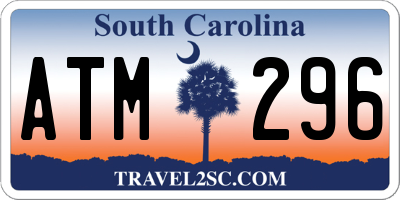 SC license plate ATM296