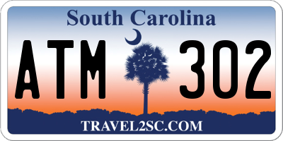 SC license plate ATM302