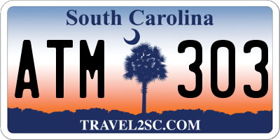 SC license plate ATM303
