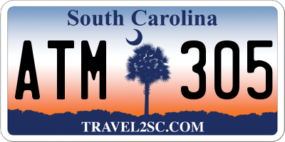 SC license plate ATM305