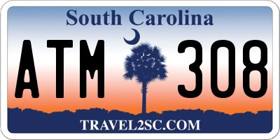 SC license plate ATM308