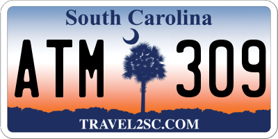 SC license plate ATM309