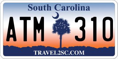 SC license plate ATM310