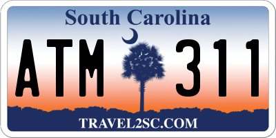 SC license plate ATM311