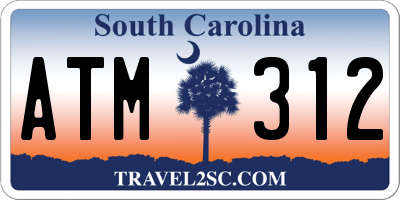 SC license plate ATM312