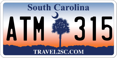 SC license plate ATM315