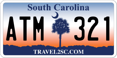 SC license plate ATM321