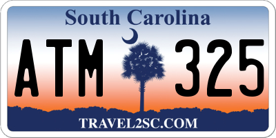 SC license plate ATM325