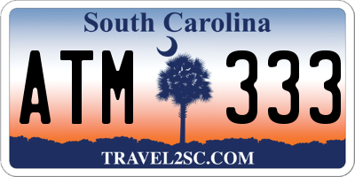 SC license plate ATM333
