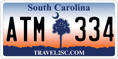 SC license plate ATM334