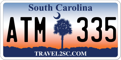 SC license plate ATM335