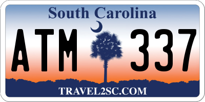 SC license plate ATM337