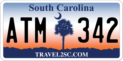 SC license plate ATM342
