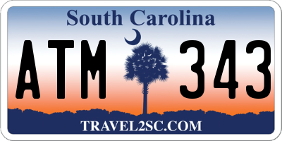 SC license plate ATM343