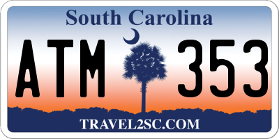 SC license plate ATM353