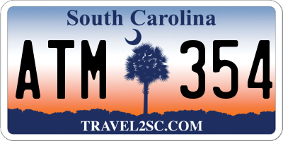 SC license plate ATM354