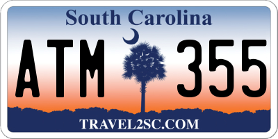 SC license plate ATM355