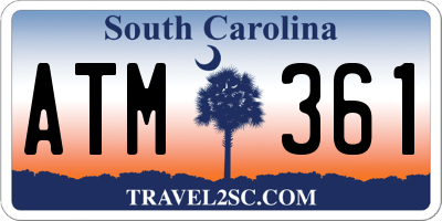 SC license plate ATM361