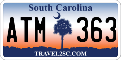 SC license plate ATM363
