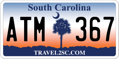 SC license plate ATM367