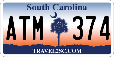 SC license plate ATM374
