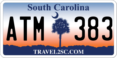 SC license plate ATM383