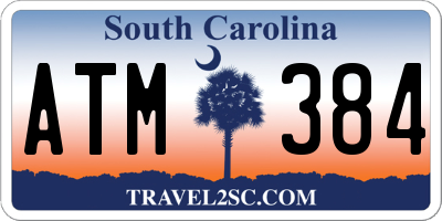 SC license plate ATM384