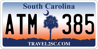 SC license plate ATM385