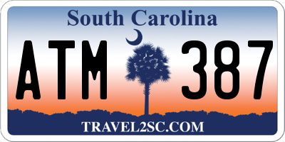 SC license plate ATM387
