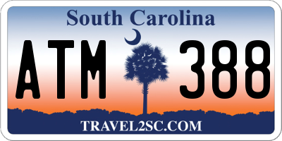 SC license plate ATM388