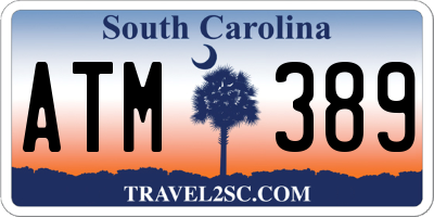 SC license plate ATM389