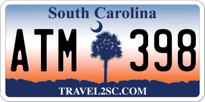 SC license plate ATM398