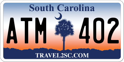 SC license plate ATM402
