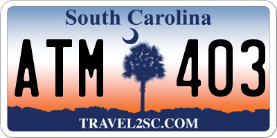 SC license plate ATM403