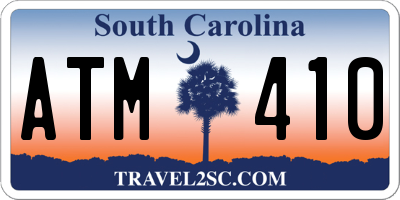 SC license plate ATM410