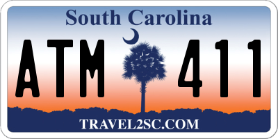 SC license plate ATM411