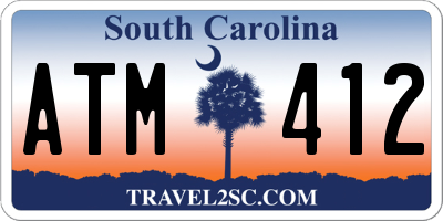 SC license plate ATM412