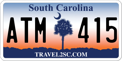 SC license plate ATM415