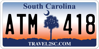 SC license plate ATM418
