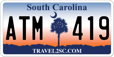 SC license plate ATM419